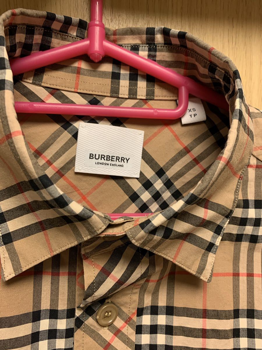 正規 20SS BURBERRY LONDON ENGLAND バーバリー by Riccardo Tisci リカルド ティッシ TB ロゴ 刺繍  ノバチェック シャツ XS 8017560