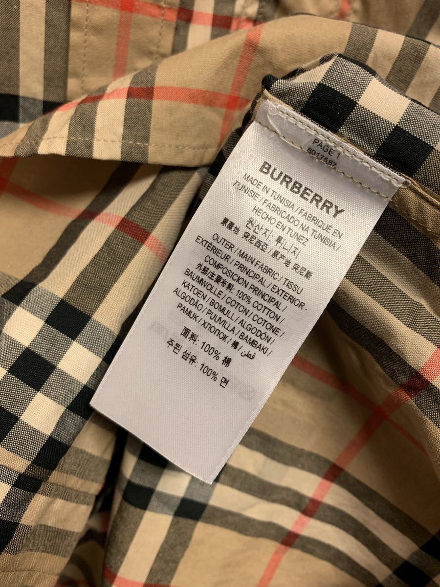 正規 20AW BURBERRY LONDON ENGLAND バーバリー by Riccardo Tisci リカルド ティッシ ロゴ プリント ノバチェック シャツ M 8017567_画像4