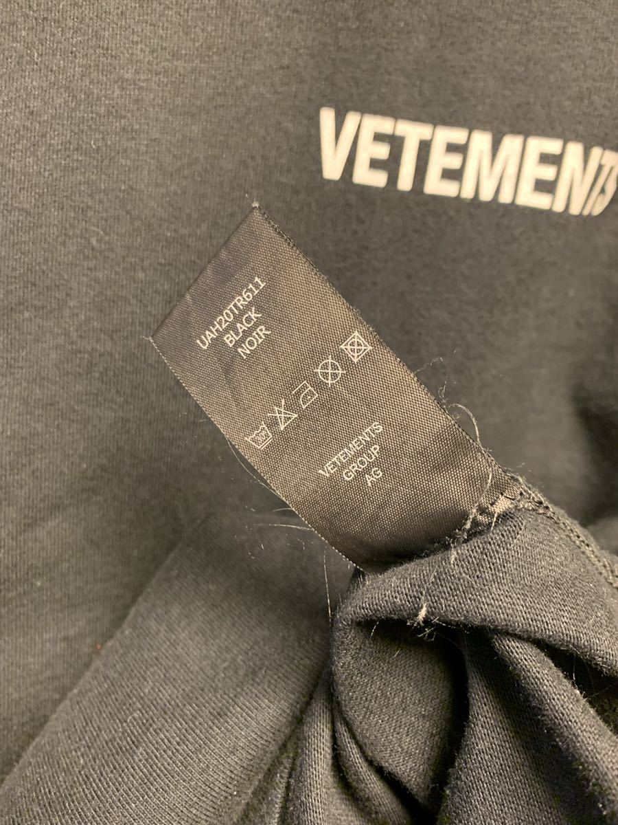 正規 未使用 19AW VETEMENTS ヴェトモン ビッグタグ オーバーサイズ