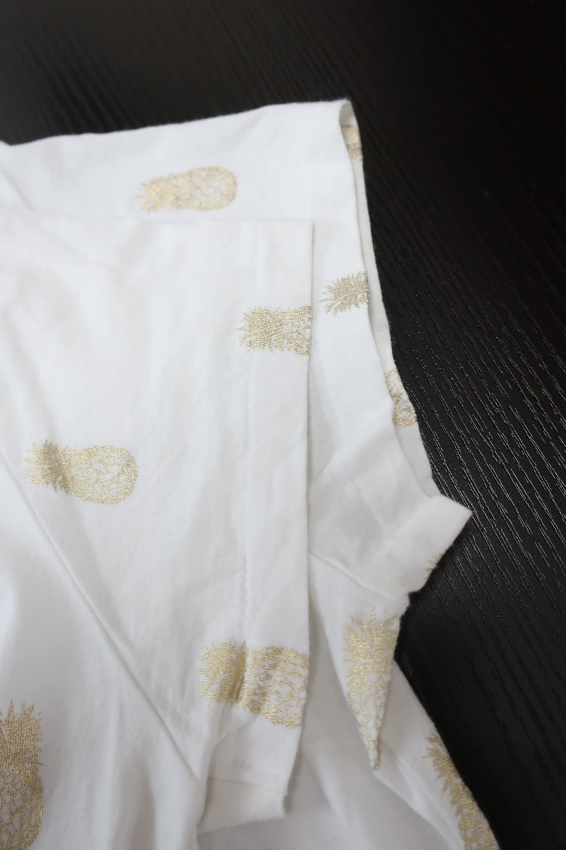 MACPHEE パイナップル プリント Tシャツ 日本製 1 ゴールド ホワイト 金 白 トゥモローランド レディース KC2109-800_画像10