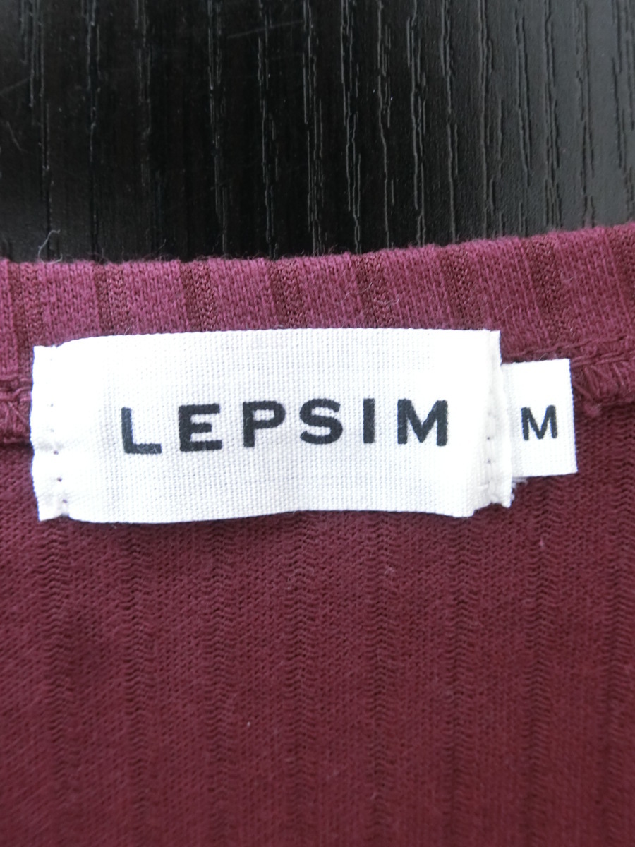 美品 LEPSIM ストライプ シースルー ワイド カットソー M ボルドー レディース PB2008-572の画像5
