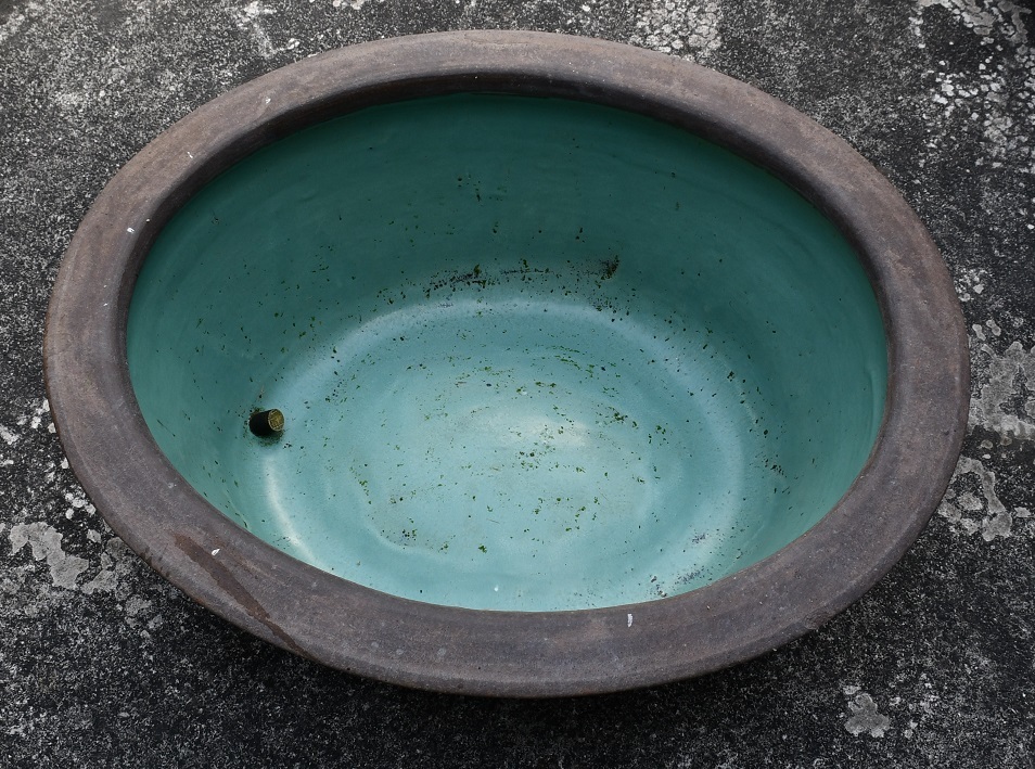 古いピータン甕 壺 花鳥図 楕円形 高さ約28㎝ 直径約71x60 古いピータン甕 壺 花鳥図 楕円形 高さ約28㎝ 直径約71x60
