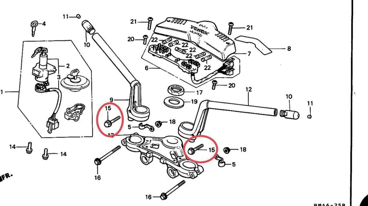 ホンダ純正CBX400F CBX550F CBR400F 純正ハンドル取り付けボルト ホンダ純正CBX400F CBX550F CBR400F 純正ハンドル取り付けボルト