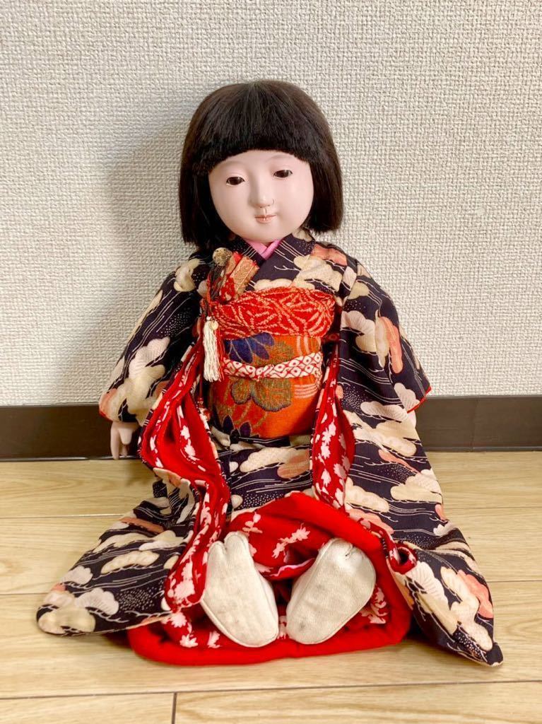 大きな美しい市松人形 18号63cm位 大正から昭和初期 修復 大きな美しい市松人形 18号63cm位 大正から昭和初期 修復
