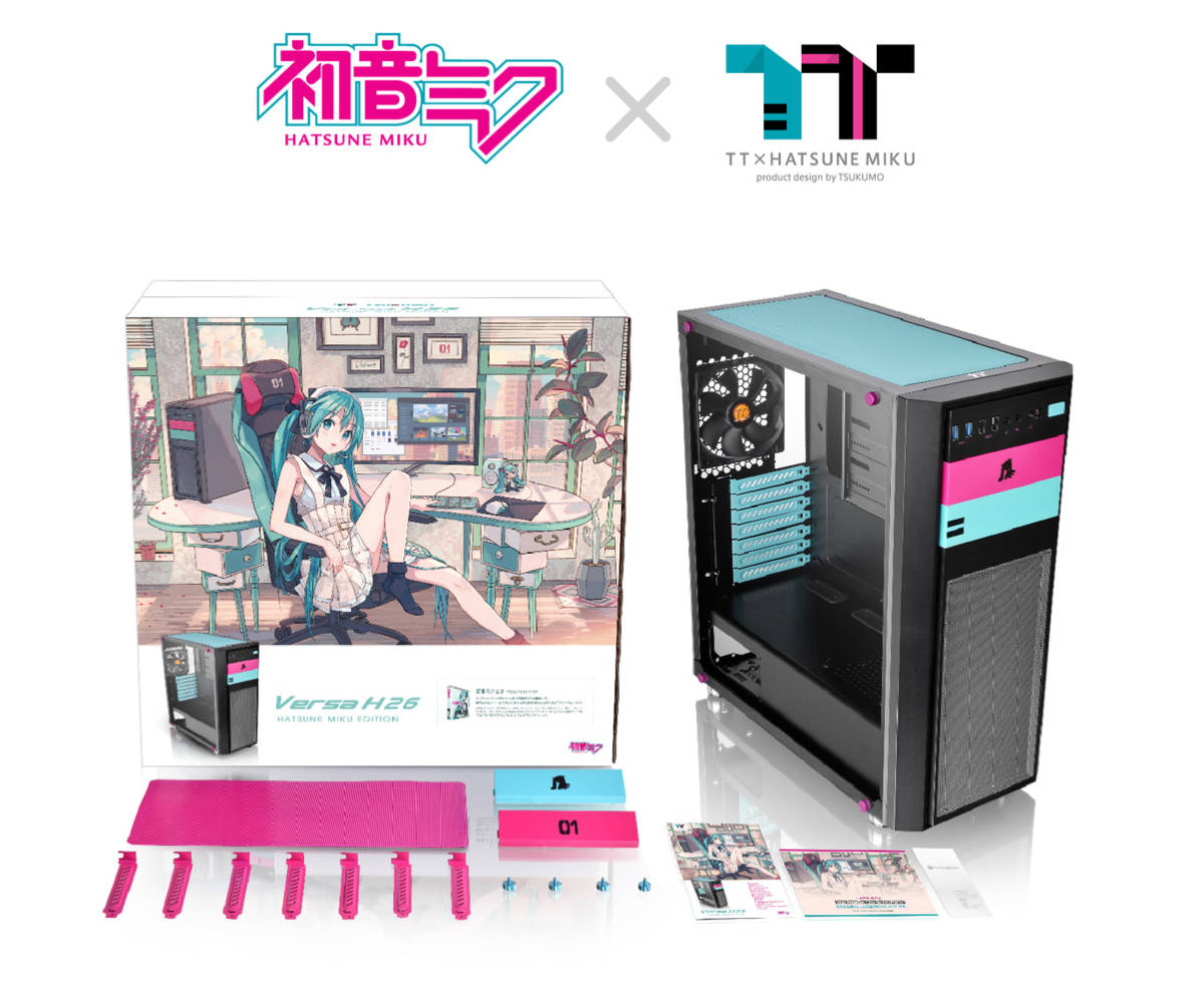 【残り1点 新品未開封】Thermaltake 初音ミクコラボ限定PCケース Versa H26 HATSUNE MIKU EDITION CA-1J5-00M1WN-05 ミドルタワー ATX対応_画像1