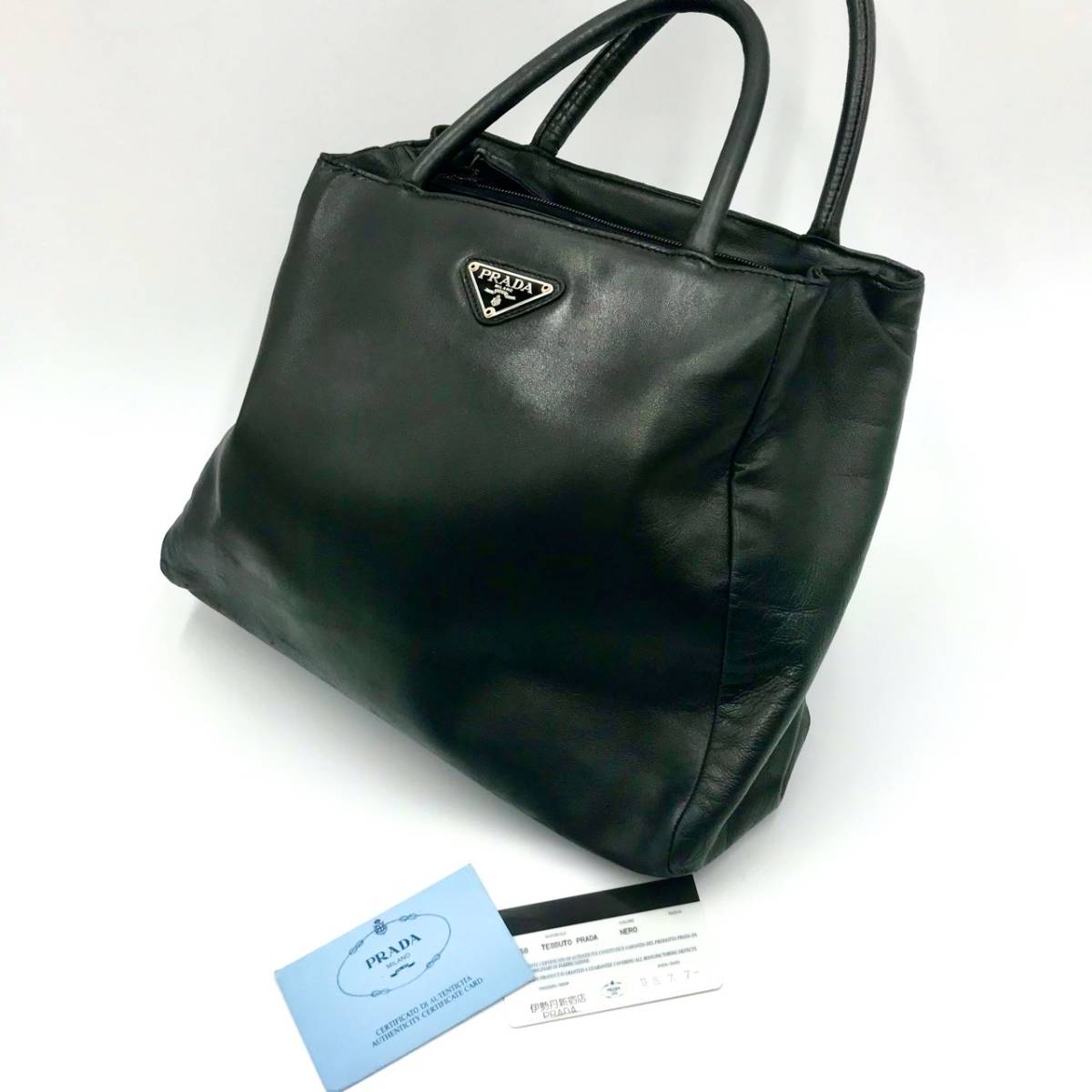 極美品◎PRADA プラダ トートバッグ ハンドバッグ ナッパレザー
