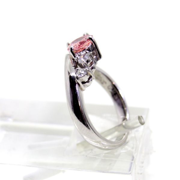 ◎中古美品◎プラチナ パパラチアサファイア 1.079ct ダイヤ 0.23ct