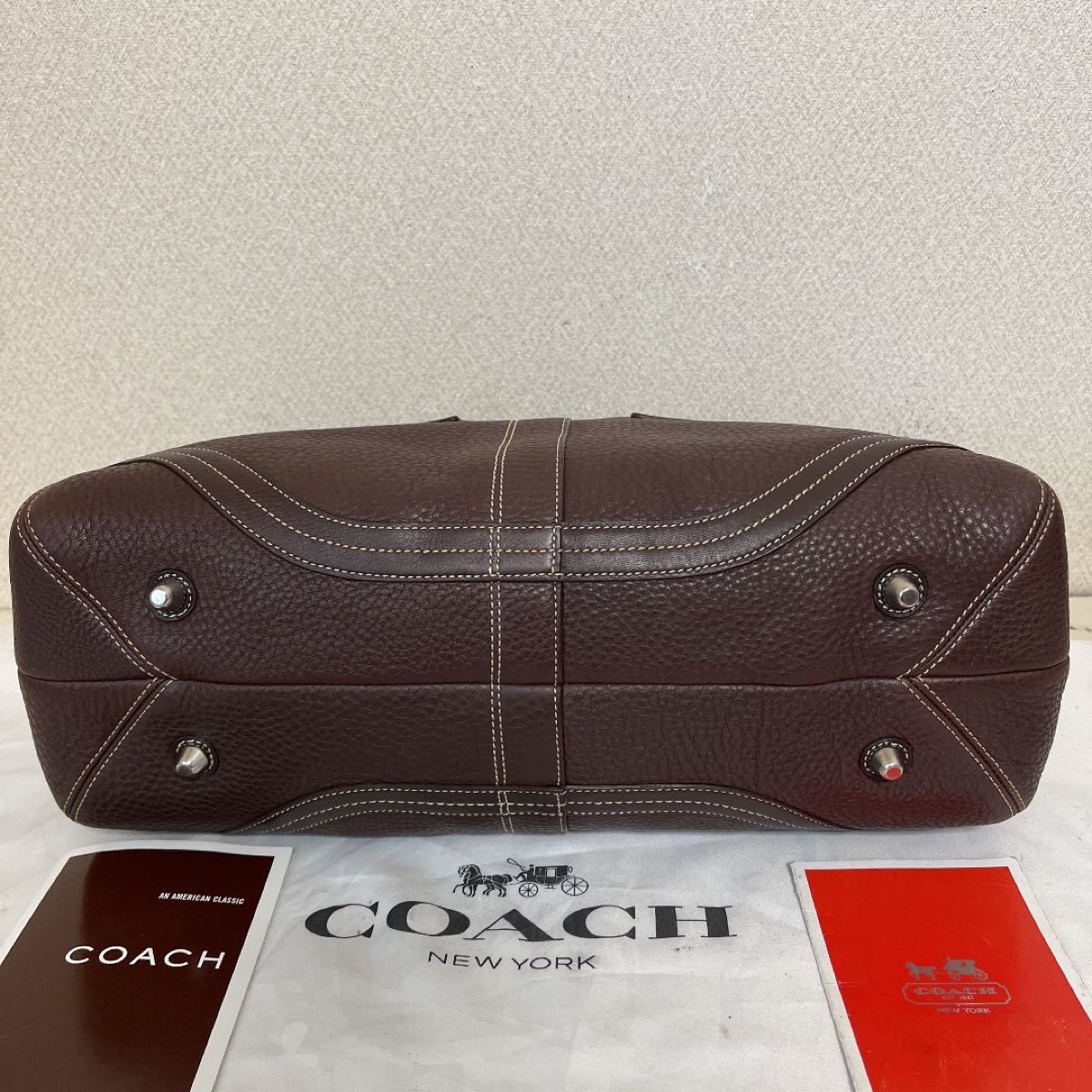 COACH未使用品(^^)ブラウンレザー横長トート | universitetipolis.edu.al