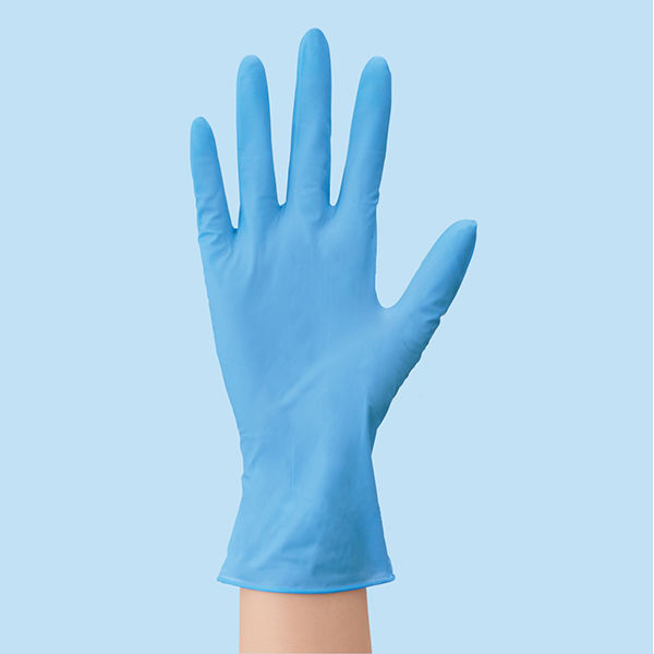 エステー　モデルローブ　食品衛生法適合　No991　使いきりニトリル手袋　粉なし　粉付き　L　ホワイト　ブルー　6箱（600枚入）_画像2