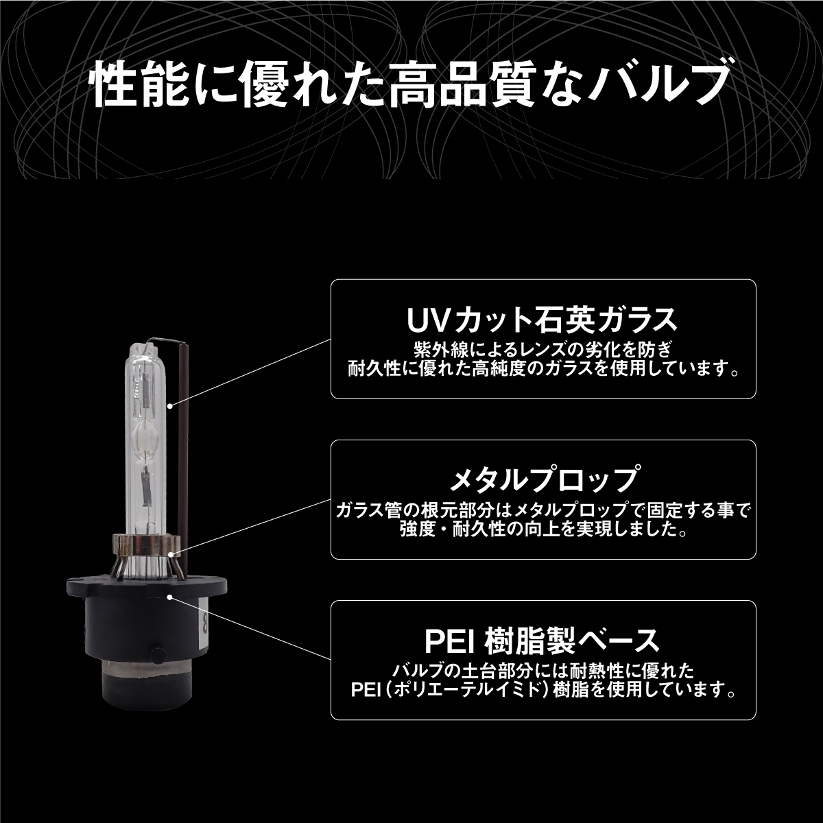 トヨタ クレスタ エスティマ ノア ヴォクシー クルーガー SOLオリジナル 純正交換 ヘッドライト HID D2S対応 D2Cバルブ 35W 8000K 1年保証_画像6