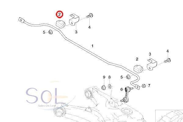 【特価品】BMW E39 リア スタビライザー ラバーマウント(ブッシュ) 左右共通 525i 528i 530i 33551093663 出荷締切18時_画像2