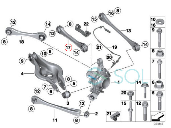 BMW F30 F31 F34 F32 F33 F36 リア アッパーアーム コントロールアーム 右側 320i 320d 328i 335i 420i 428i 430i 435i 440i 33326792544_画像6