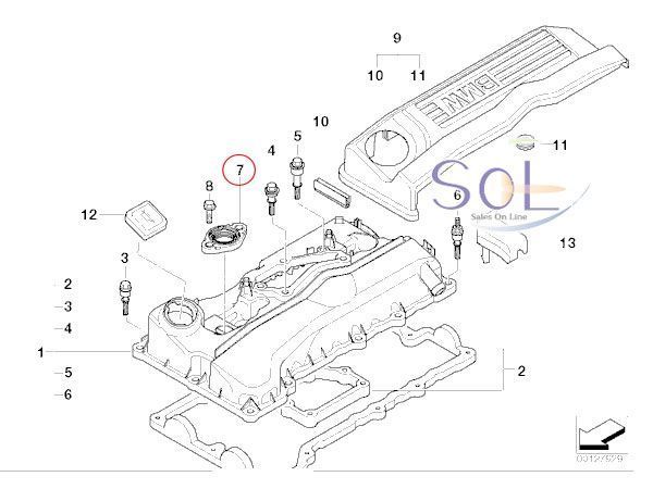 BMW E82 E87 E88 E46 E90 E91 E92 シリンダーヘッドカバー シールフランジ 118i 120i 135i 318i 320i 11377502022 出荷締切18時_画像2