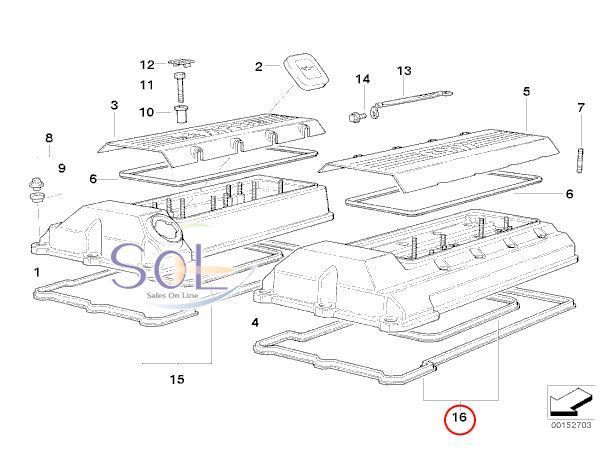 【特価品】BMW E32 E34 E38 E39 シリンダーヘッドカバー ガスケット 530i 540i 730i 735i 740i 11129069872 出荷締切18時_画像2