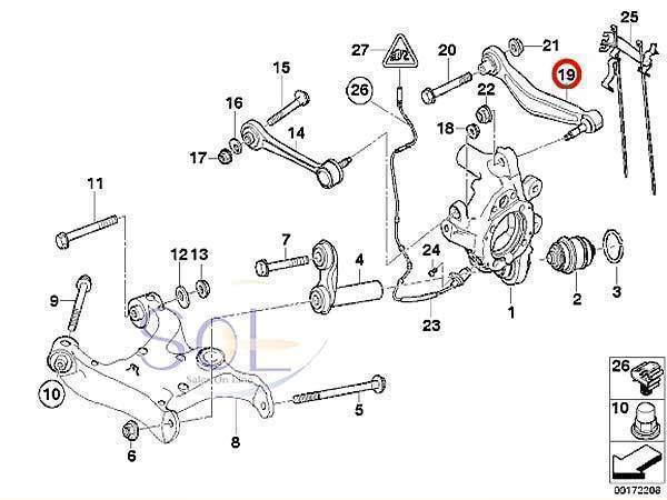 BMW E65 E66 リア コントロールアーム アッパーアーム 右側 735i 740i 745i 750i 760i 745Li 750Li 760Li 33306772242 33326758142_画像2