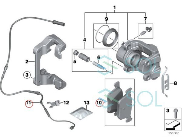 BMW F32 F36 フロント ブレーキパッド + ブレーキパッドセンサー 420i 428i 430i 34106859182 34356792289 出荷締切18時_画像2