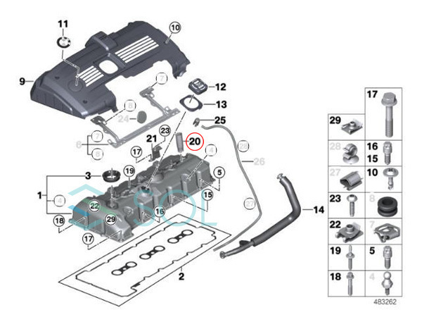 BMW E82 E87 E88 E85 E86 E89 Z4 スパークプラグ チューブ スリーブ 6本SET 130i 135i 2.5i 3.0i 3.0si 23i 35i 35is 11127575422_画像4