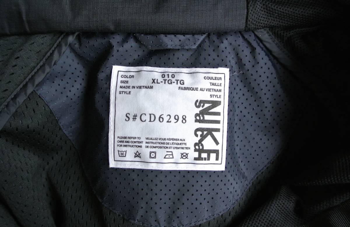 XL Nike Sacai Hooded Anorak Black Obsidian 国内正規品 ナイキ サカイ フーデッド アノラック ブラック ナイロン ジャケット CD6298-010_画像4