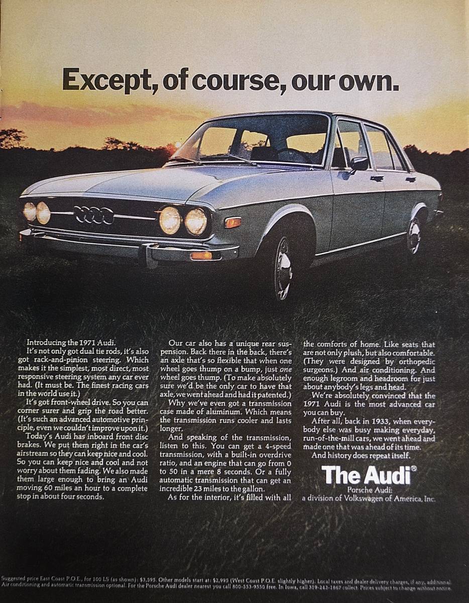 稀少！1970年代アウディ広告/Audi/ドイツ車/旧車/L-a_画像1