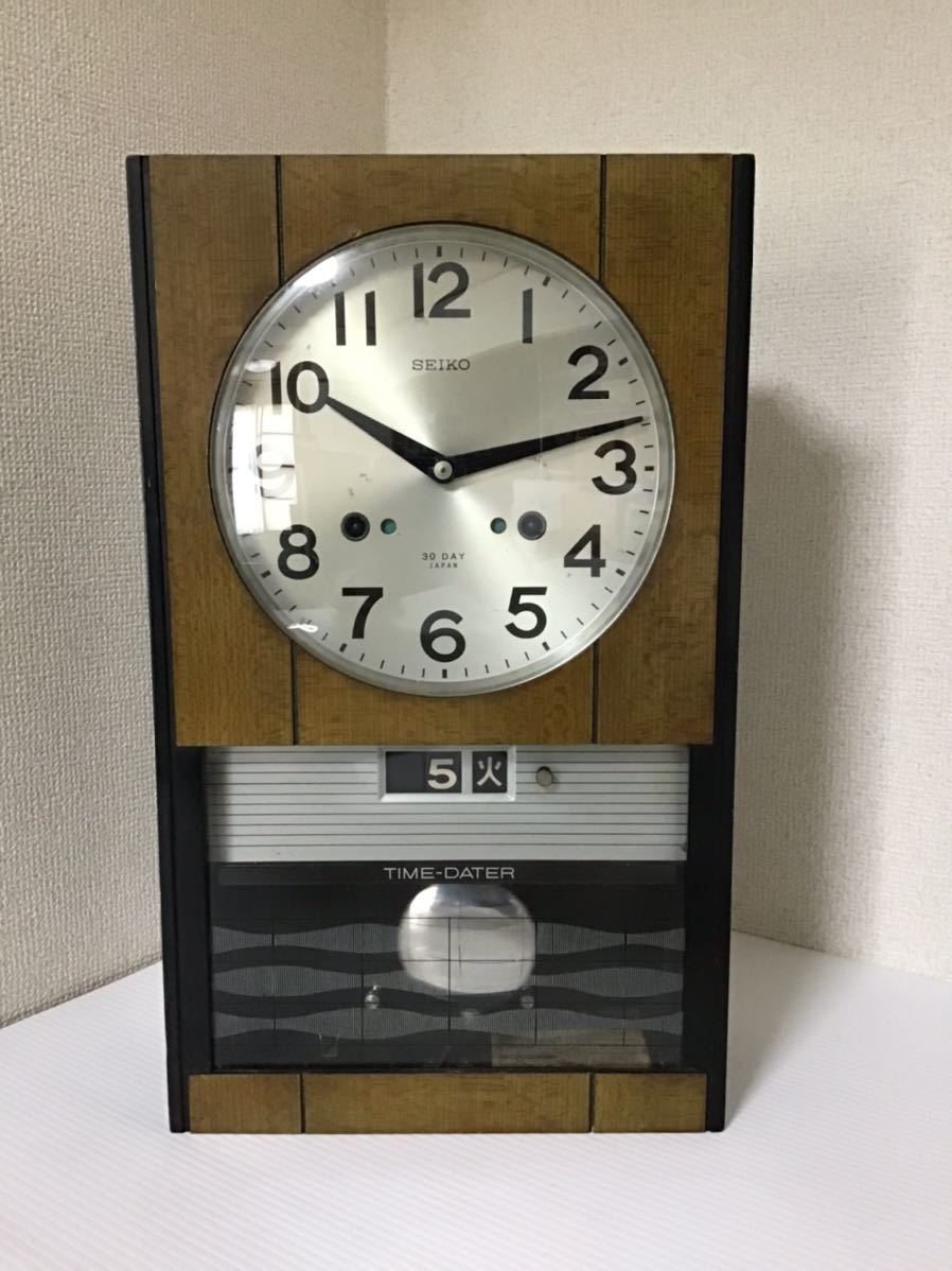 SEIKO 30DAY振り子時計ゼンマイ掛け時計柱時計ボンボン時計昭和レトロ+
