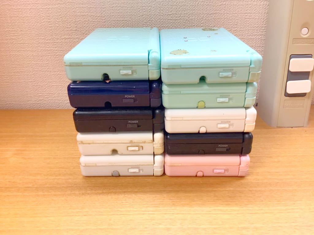 ジャンク扱 動作未確認 通電確認 ヒンジ割れ無 未清掃 Nintendo DS Lite 本体 10台 セット まとめ売り １円スタート 任天堂 ニンテンドーDS_画像8