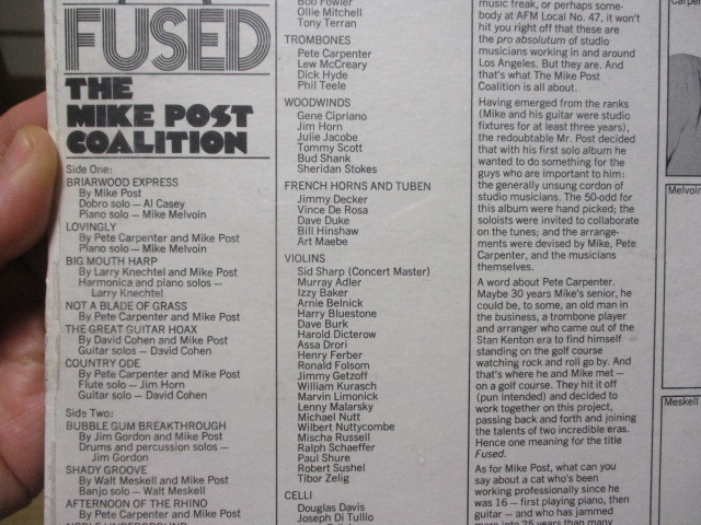 THE MIKE POST COALITION マイク・ポスト FUSE 米 LP シュリンク付き カット盤 AFTERNOON OF THE RHINO BUBBLE GUM BREAKTHROUGH 他_画像6