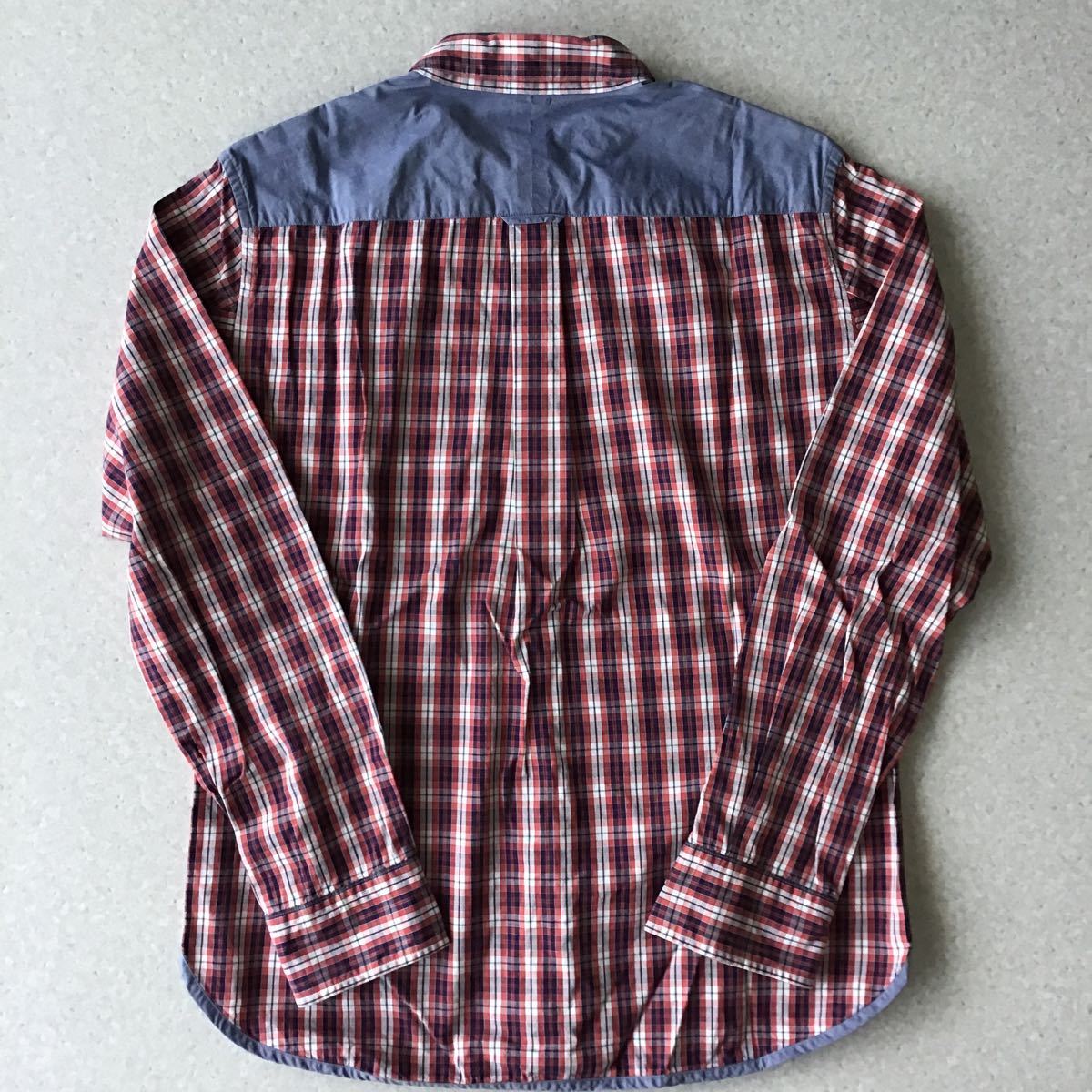  beautiful goods TAKEO KIKUCHI40ct&525 Takeo Kikuchi button down check shirt size 2(M)