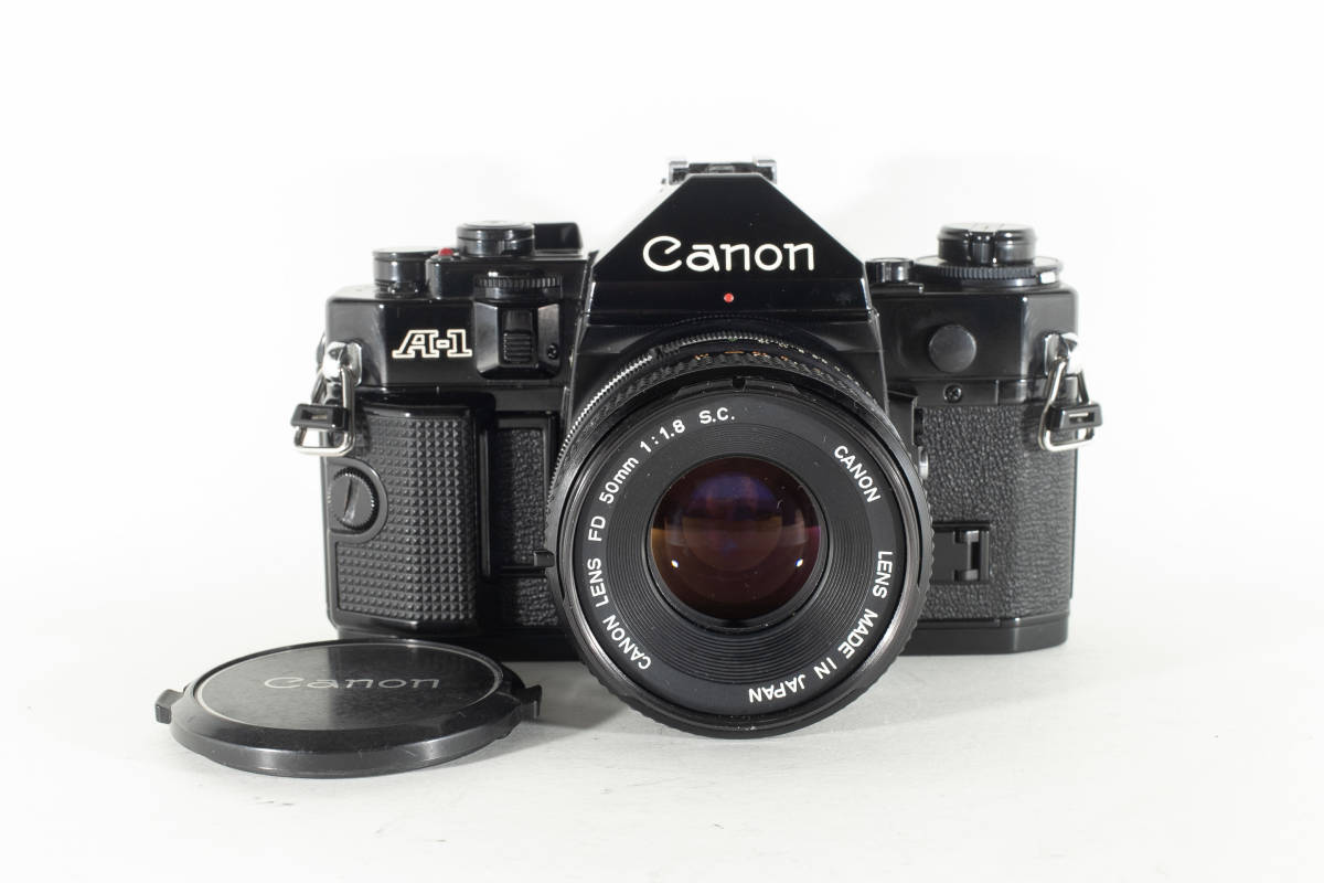 5キャノン A-1 A1 FD 50mm F1.8 canon 単焦点レンズセット フィルム一眼レフカメラ_画像1