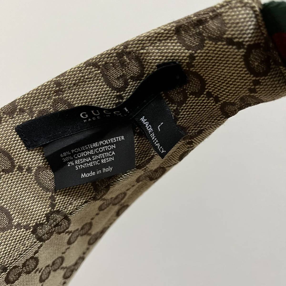 未使用新品 グッチ/GUCCI GG柄 サンバイザー シェリーライン 発送料