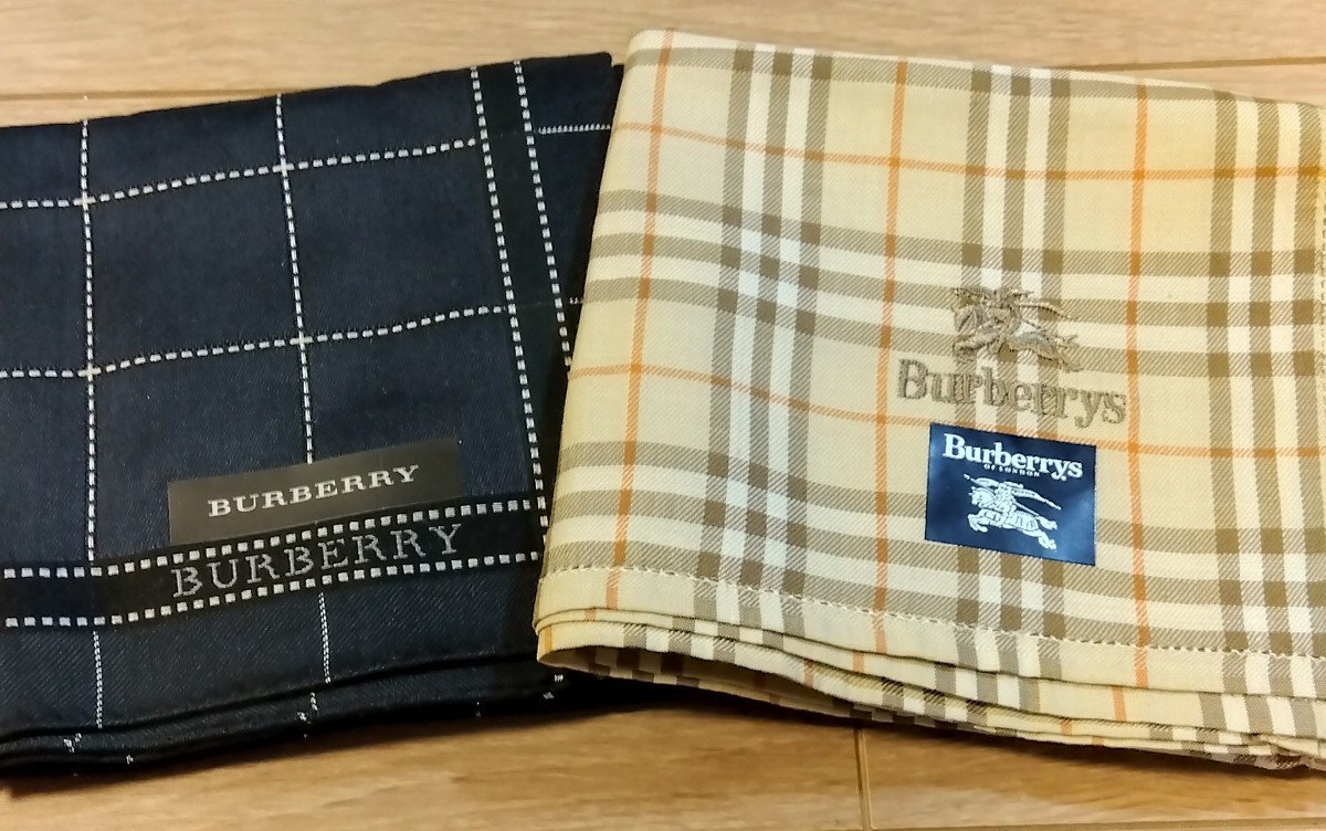 BURBERRY バーバリーメンズタオルハンカチセット2枚未使用 - ハンカチ