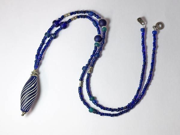 *. hoe . tonbodama * Java beads TOP. lapis lazuli color necklace .. sphere dragonfly sphere antique beads [ free shipping ][MB17004][.]