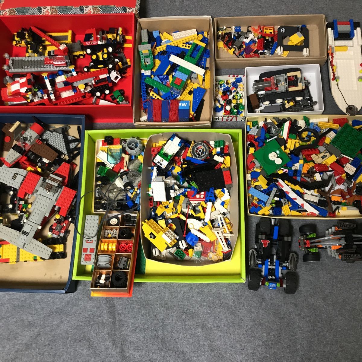 LEGO大量セットジャンク飛行機船トレーラー消防車バイク歯車部品