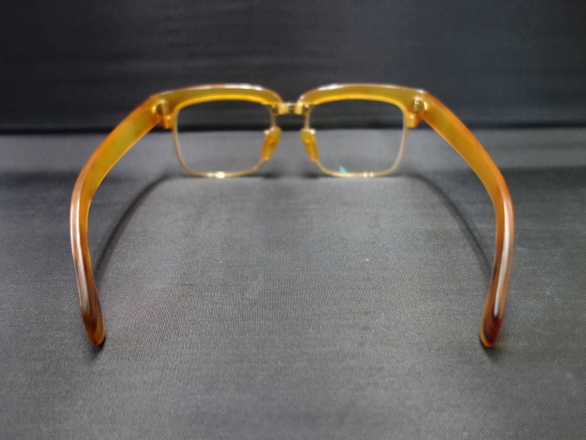 M▽眼鏡 K18 金縁眼鏡 60g めがね メガネ 本鼈甲 べっ甲 べっこう