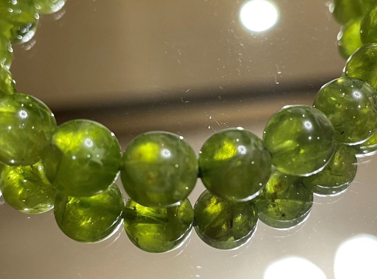  natural stone bracele *[ peridot ]8. sphere * unused storage goods 