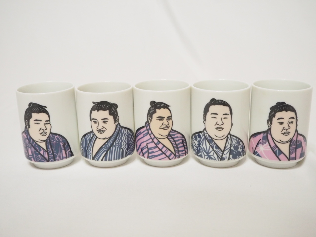 * large sumo hot water . set 5 point set .. flower .. flower .. higashi thousand fee large sea * unused 121