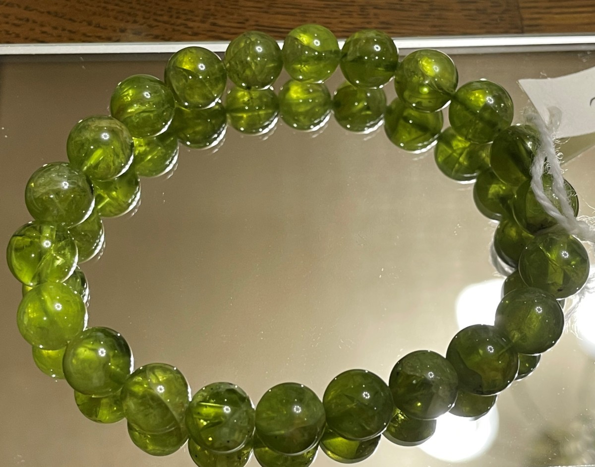  natural stone bracele *[ peridot ]8. sphere * unused storage goods 