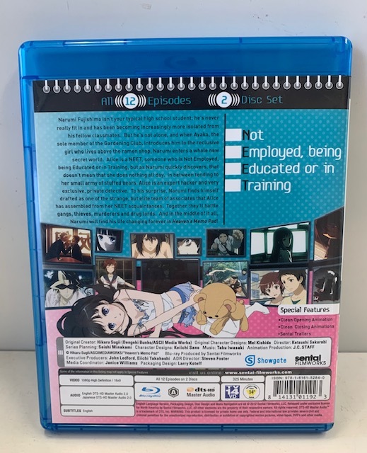 【北米版BD】神様のメモ帳　12話収録　北米版Blu-ray　【20200760】国内用プレイヤーOK!