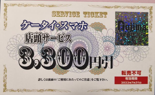 アイテム勢ぞろい ノジマ 株主優待 来店ポイント 12枚 6000ポイント