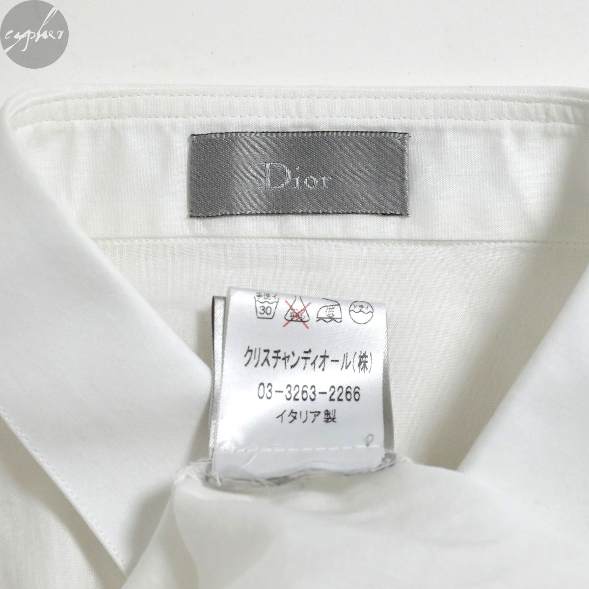 38 03SS Dior HOMME エディ期 bee 刺繍 比翼 シャツ 白 | www.tspea.org