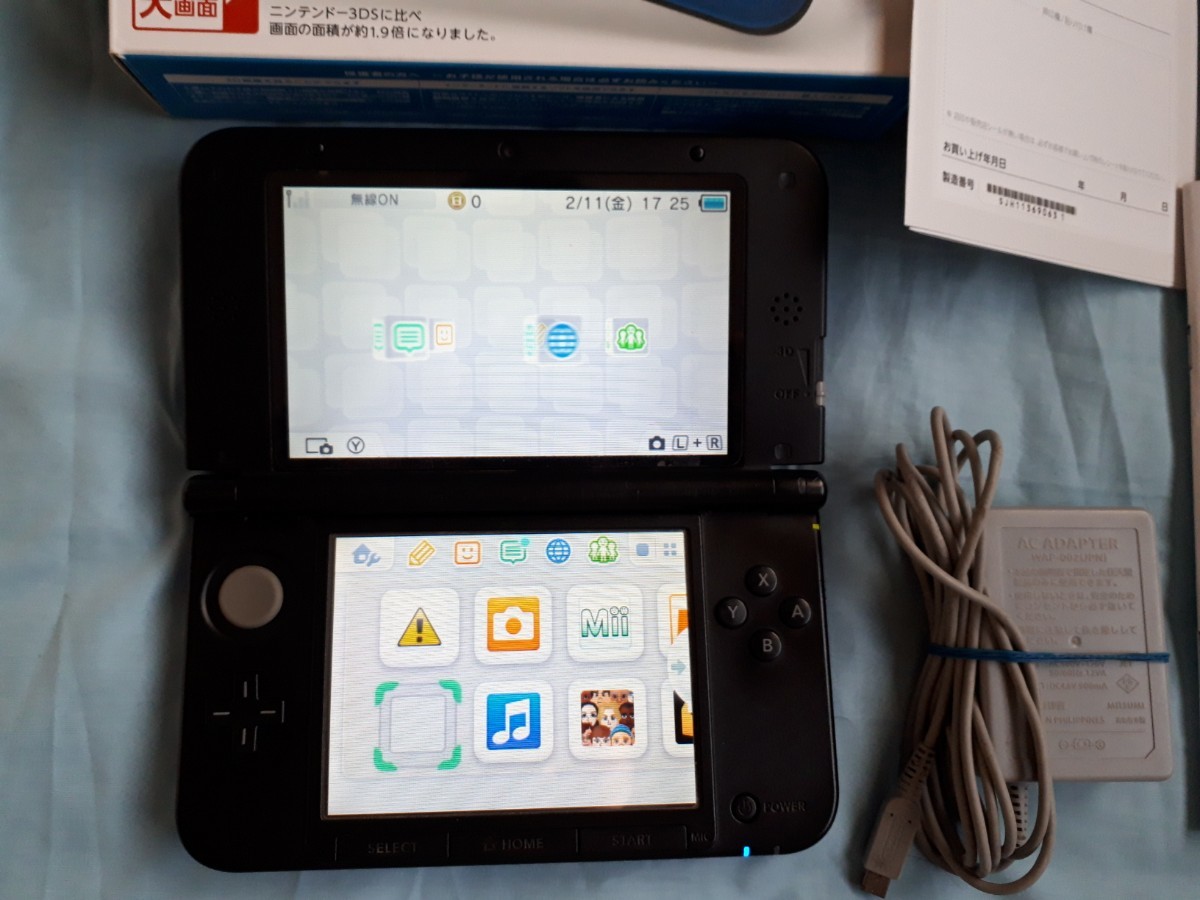 ニンテンドー3DS LL ブルー ブラック 電池新品 SDカード 付属品 ニンテンドー3DS LL ブルー ブラック 電池新品 SDカード 付属品