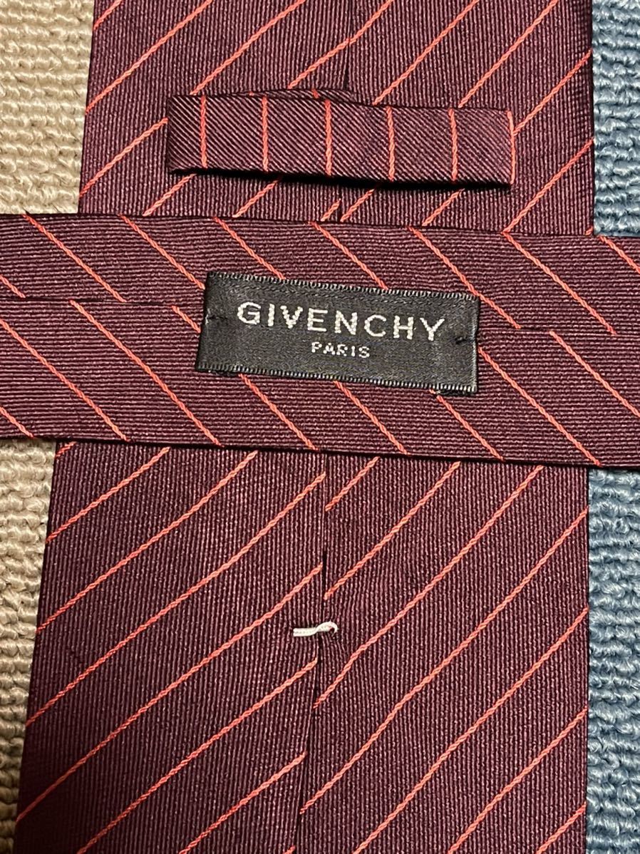  almost unused "GIVENCHY"ji van si. stripe brand necktie 204198