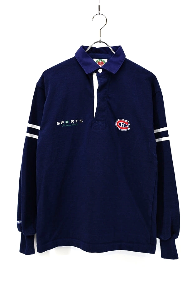 最も Used 90s CANADA BARBARIAN × NHL Rugby shirt Size S 古着 S