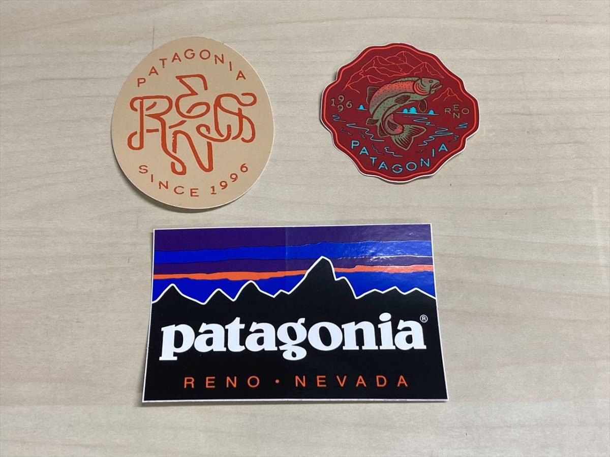 patagonia ロゴ ステッカー RENO 3枚セット 送料込み! パタゴニア シール アメリカ 米国 レア!! キャンプ アウトドア _画像1