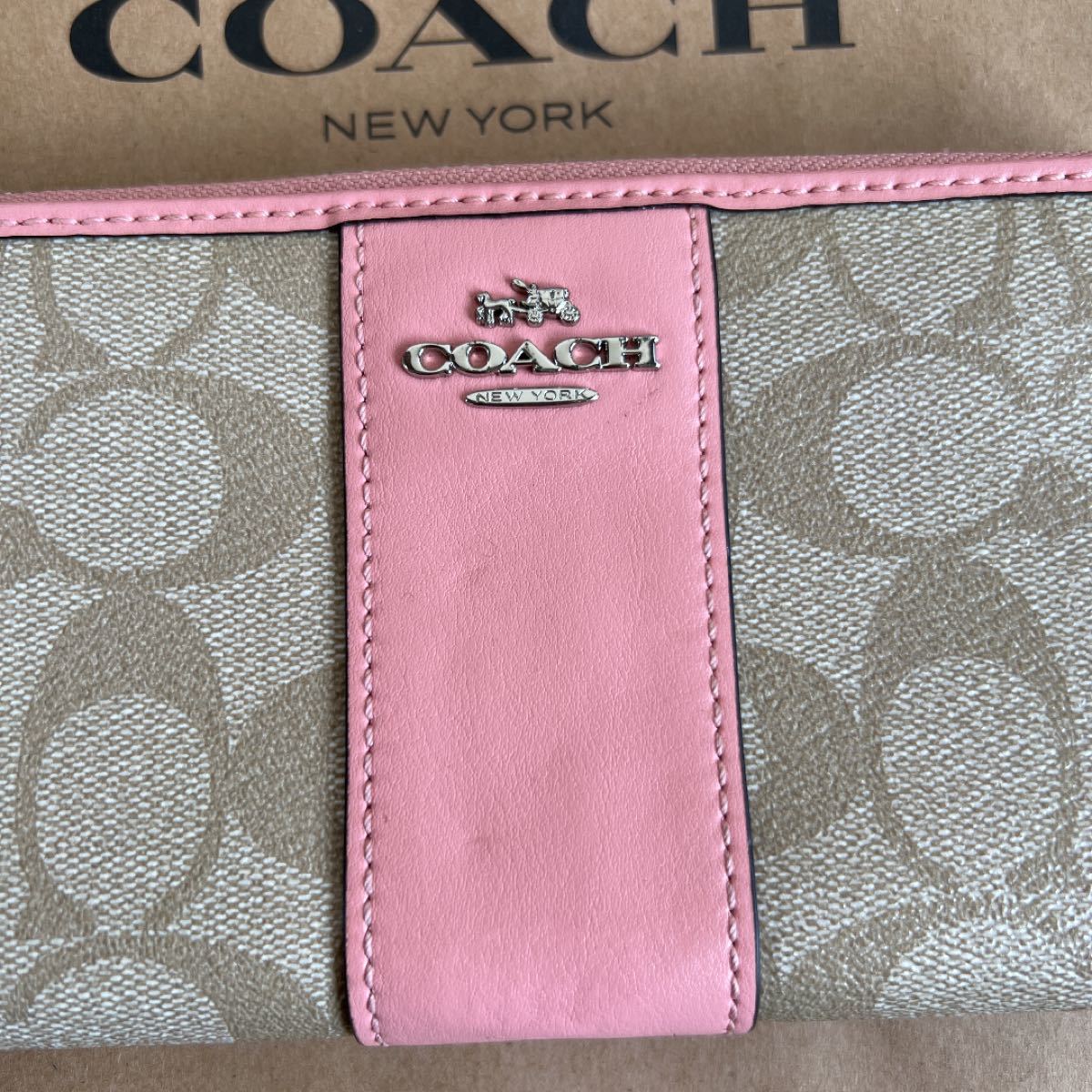 美品 COACH コーチ 長財布 ピンク｜Yahoo!フリマ（旧PayPayフリマ）