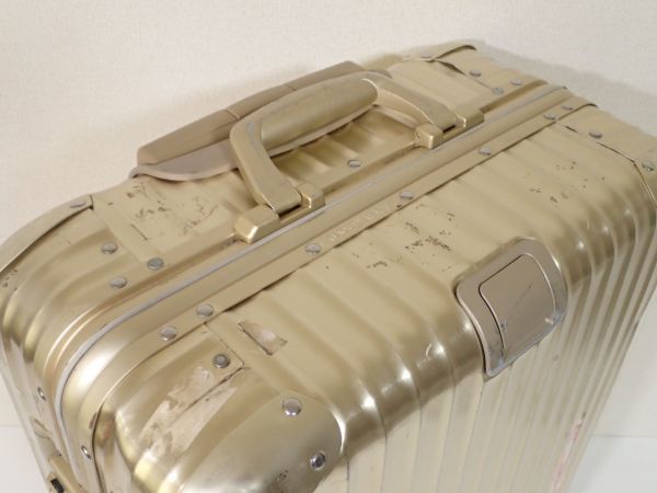 豊TJ6-087/4J〇RIMOWA リモワ スーツケース キャリーケース トランク TSAロック ゴールド色 4輪〇_画像7