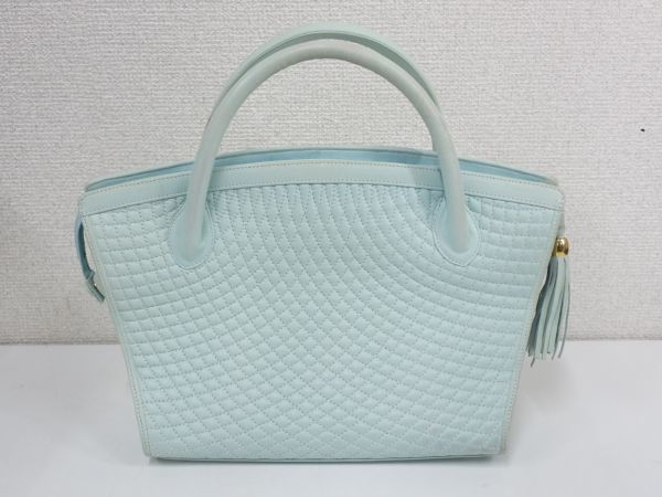 豊20CAF/8A〇BALLY バリー レザー キルティング ブルー系 ハンドバッグ 鞄〇_画像5