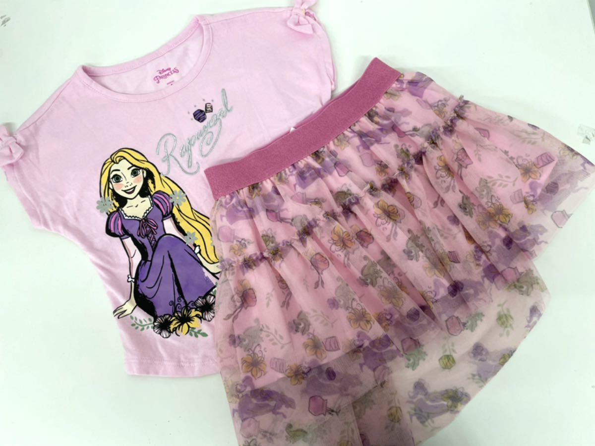  unused # Disney lapntseru girl short sleeves shirt skirt 2 point set 5 / 5 -years old 110*