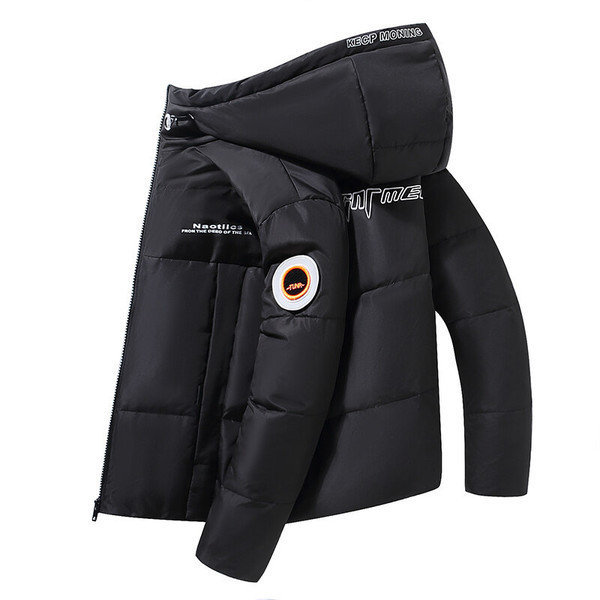 【正規逆輸入品】 メンズ ダウンジャケット ブラック XL レディース 冬 防風 防寒 個性 保温 フード付き 男女兼用 ダウン 無地 迷彩 XLサイズ以上