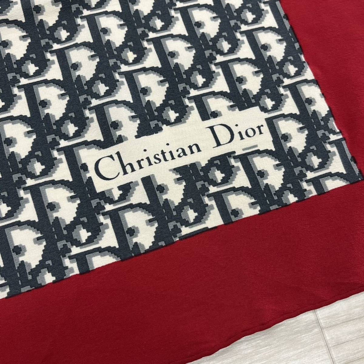 Christian Dior クリスチャン ディオール Vintage ヴィンテージ オールド シルク100% トロッター柄 スカーフ