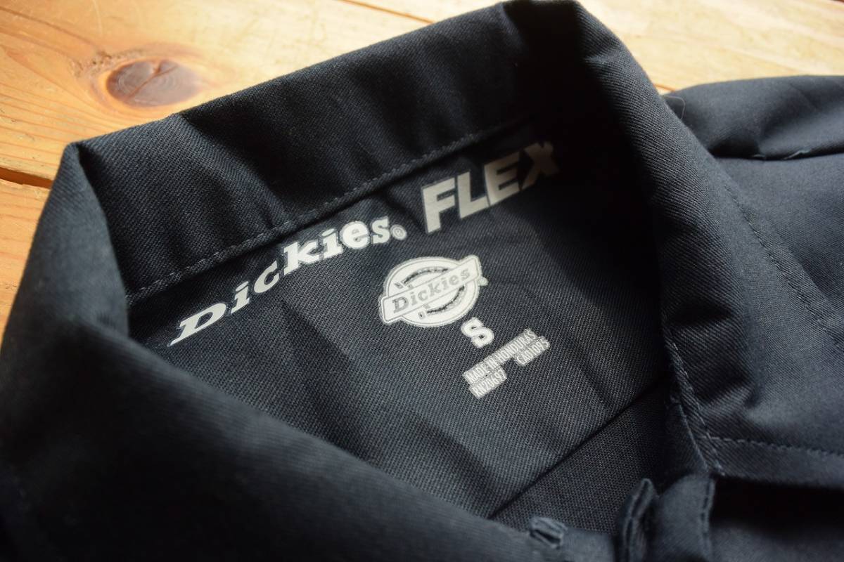 新品 ディッキーズ Dickies 半袖ワークシャツ メンズ Sサイズ タグ付き未使用品 ネイビー FLEX USA古着 デッドストック 無地 ブランクT1425_画像4